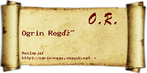 Ogrin Regő névjegykártya